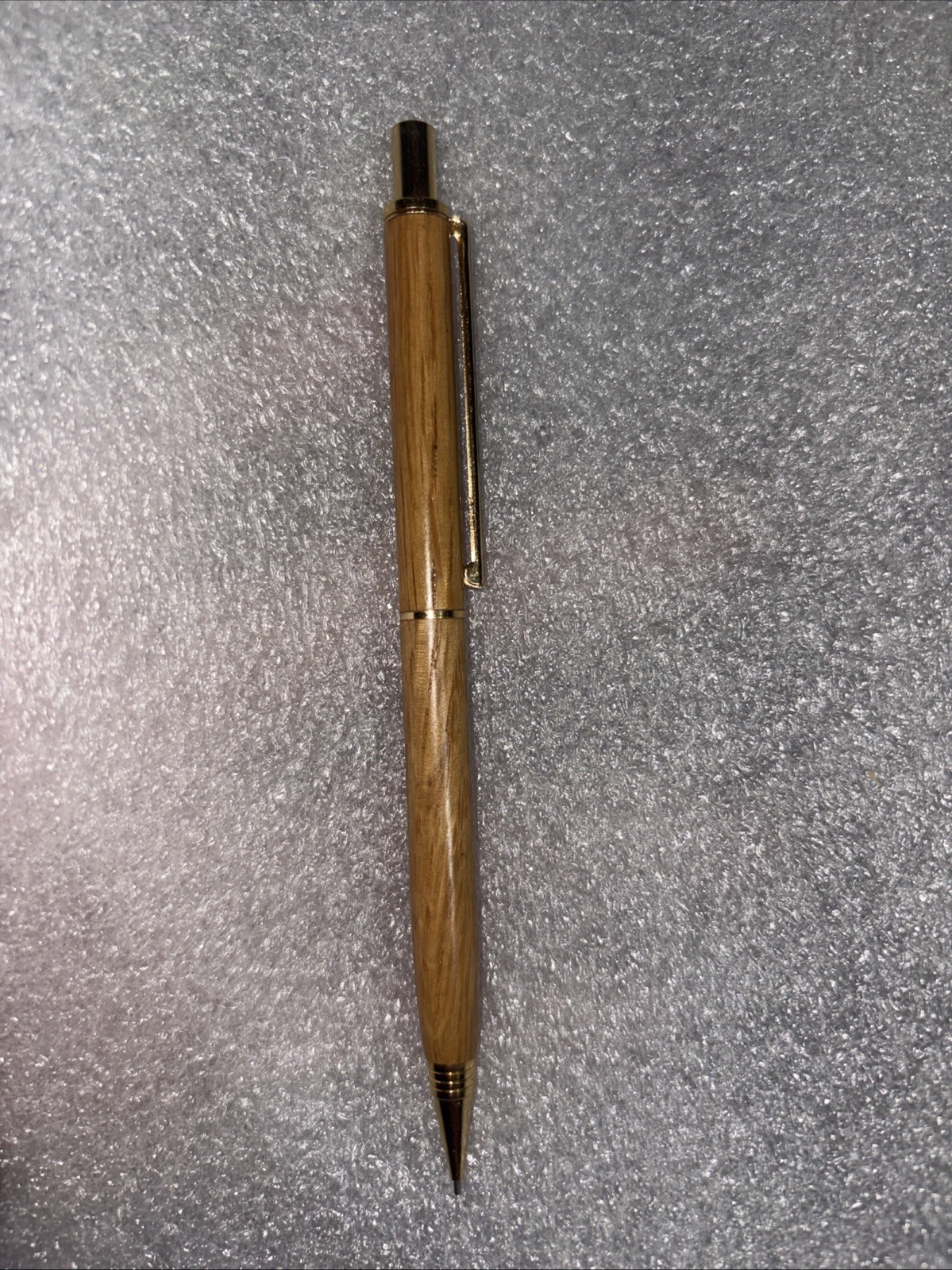 Gold / Light Brown Hand Lathed Willow Wood Mechanical Pencil. Leads Included.