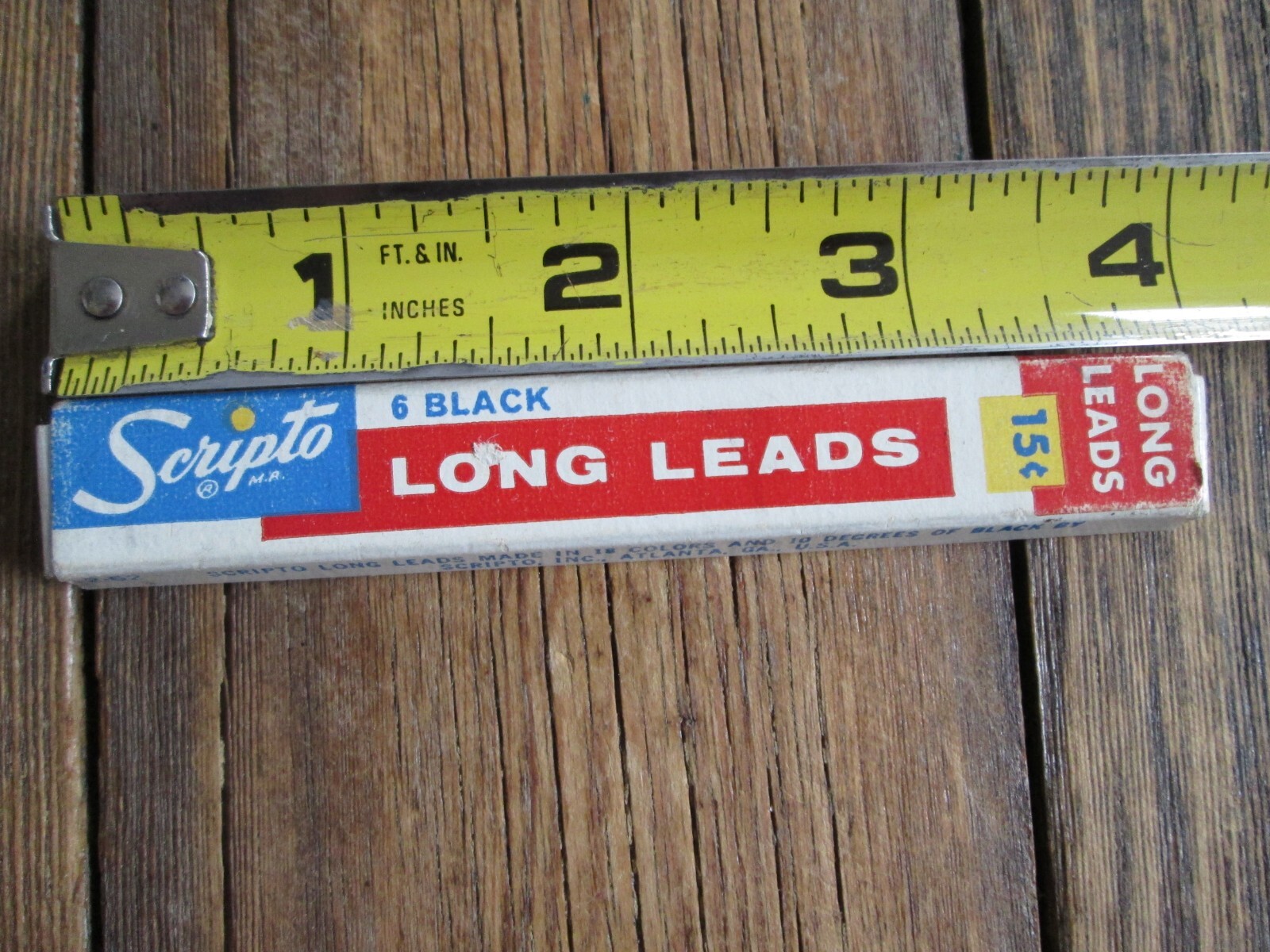 Vintage Scripto Long Leads Pencil Lead Black 3 Complete & 2 Broken READ Old