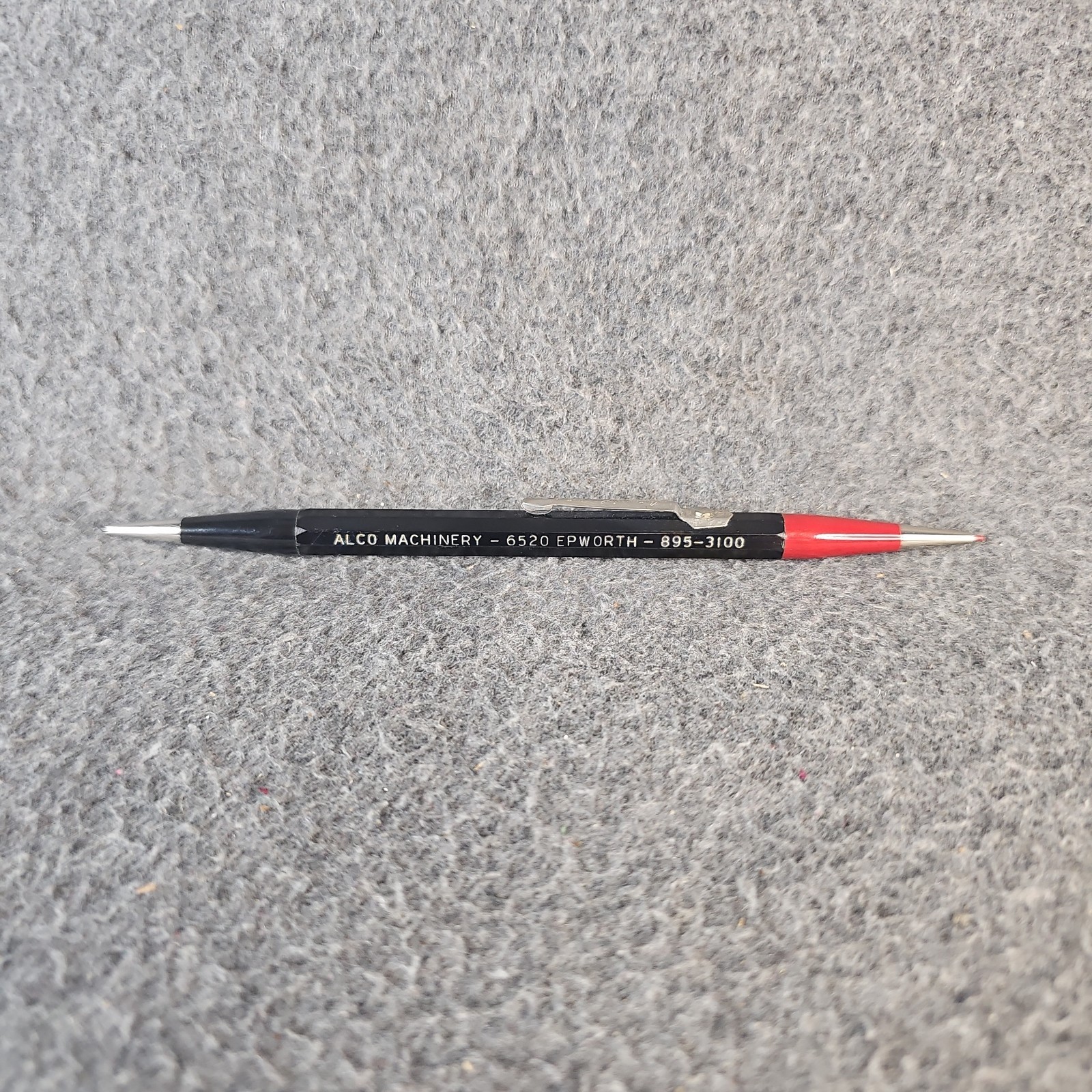 Vintage Autopoint Twinpoint Mechanical Pencil Alco Machinery Epworth Red Black