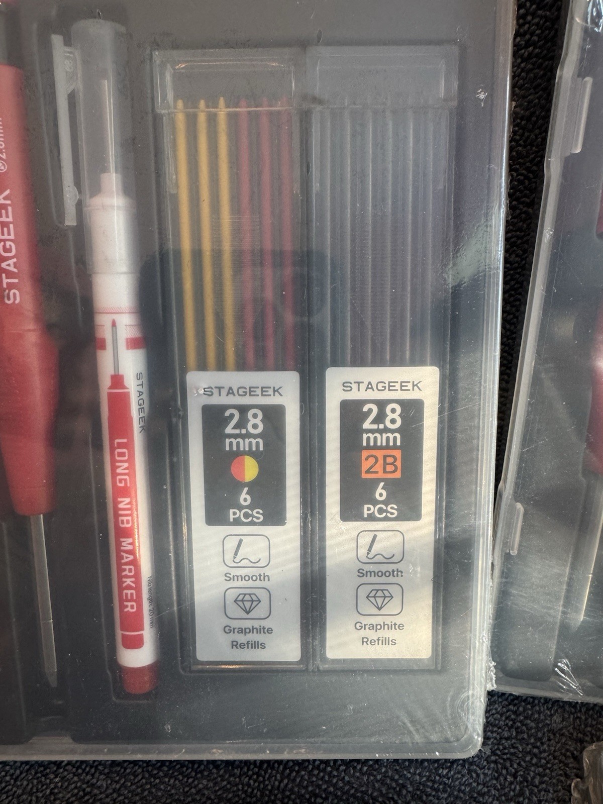 4 STAGEEK Carpenter Pencils Sets with Sharpener, Heavy Duty Woodworking Tools