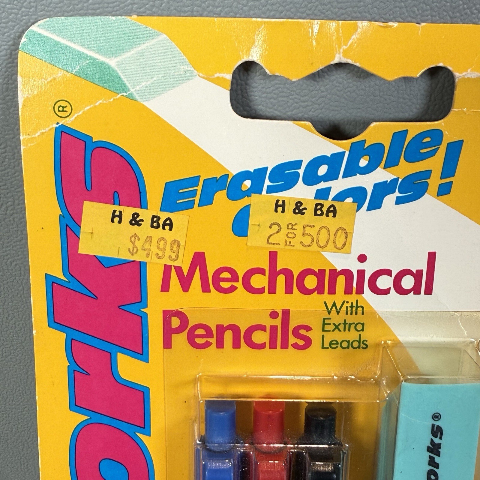 Vtg 1990 Crayola Mechanical Pencils Color Works Classic Shades Erasable 3 Ct