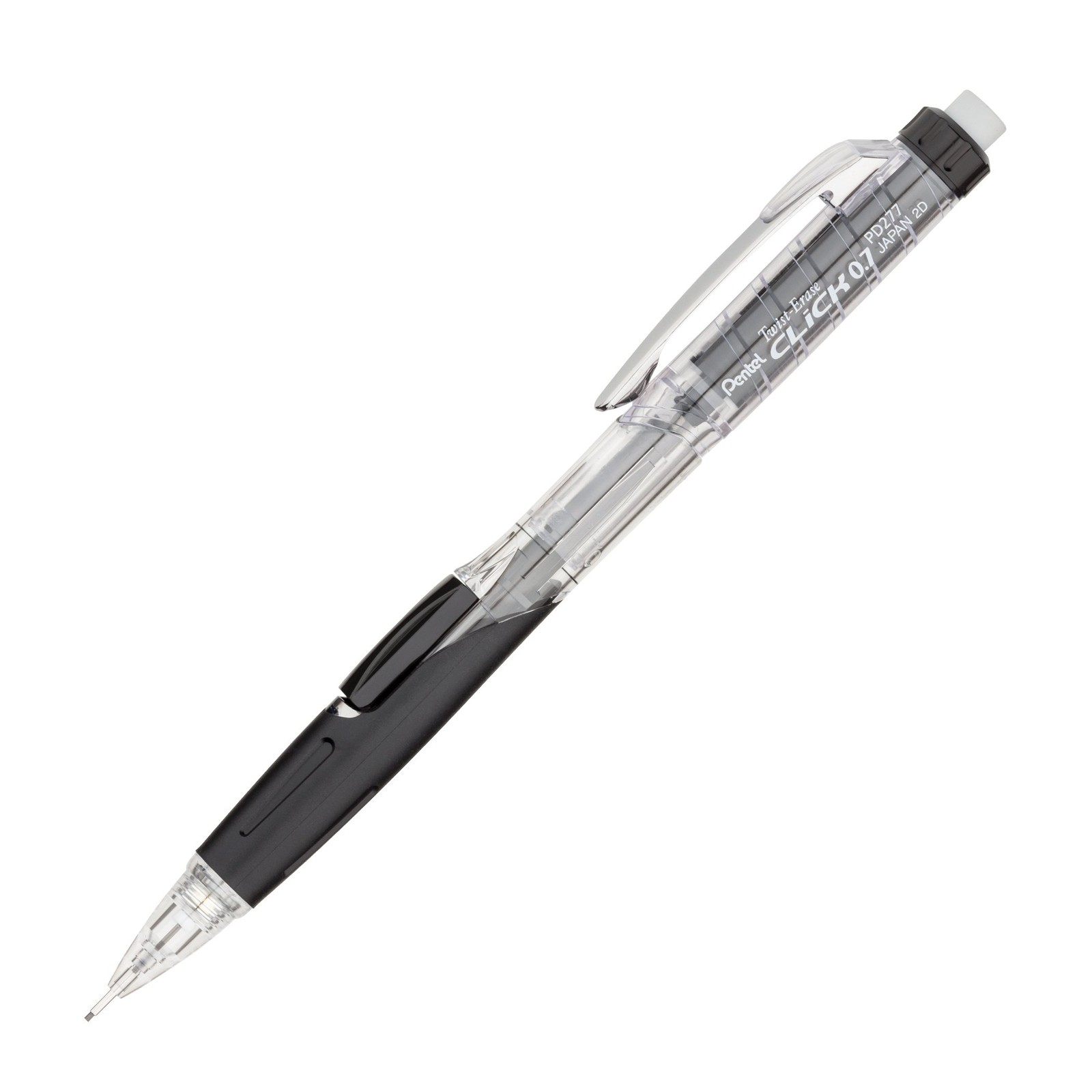 Pentel Twist Erase 0.7mm Mechanical Pencil 12 Count with Clear Barrels and Grip