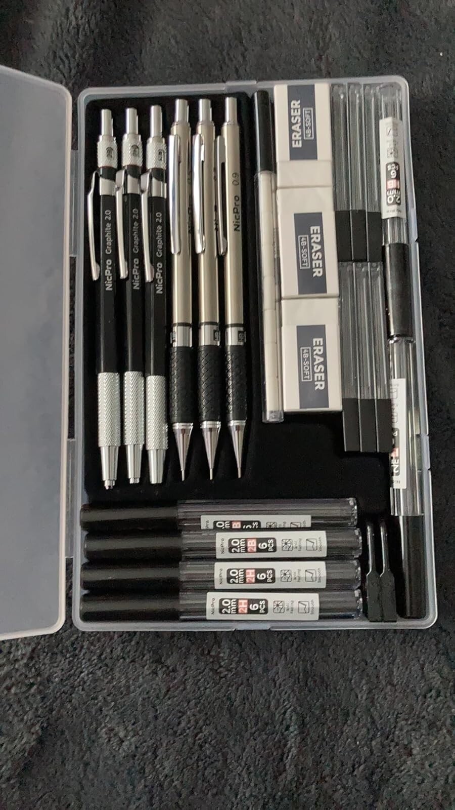 6PCS Art Mechanical Pencil Set,3PCS Metal Drafting Pencil 0.5 mm & 0.7 mm