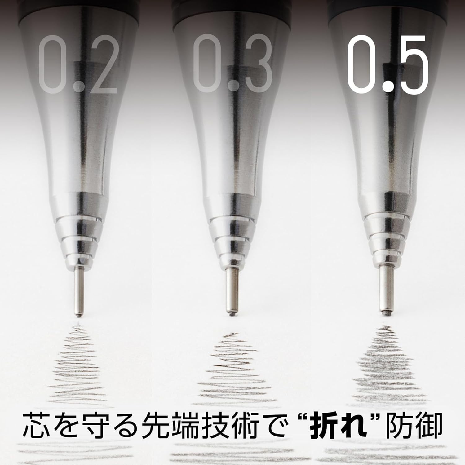 Innovative Orenz White Mechanical Pencil 0.5mm with Contoured Grip and Eraser