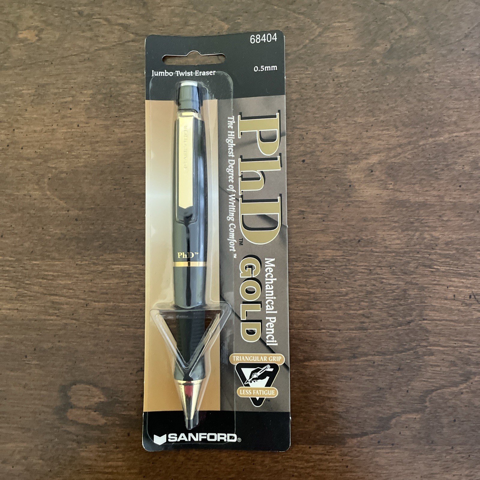 Vintage Sanford PhD Gold Black Mechanical Pencil Barrel 0.5mm, NOS
