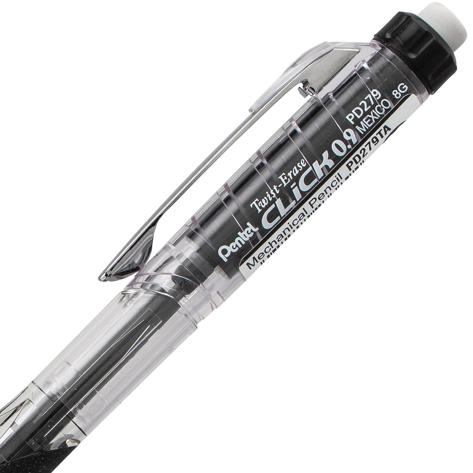 Pentel Twist-Erase Click Mechanical Pencil, (0.9mm), 0.9mm, Black and Red