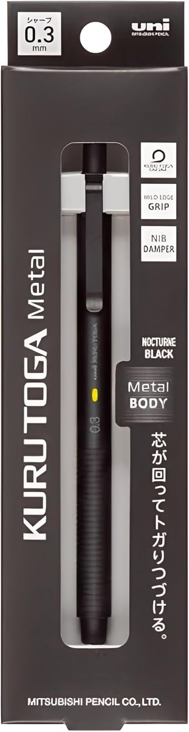 Uni Kuru Toga Metal Mechanical Pencil 0.3mm M3-KH 1P Nocturne Black Made Japan