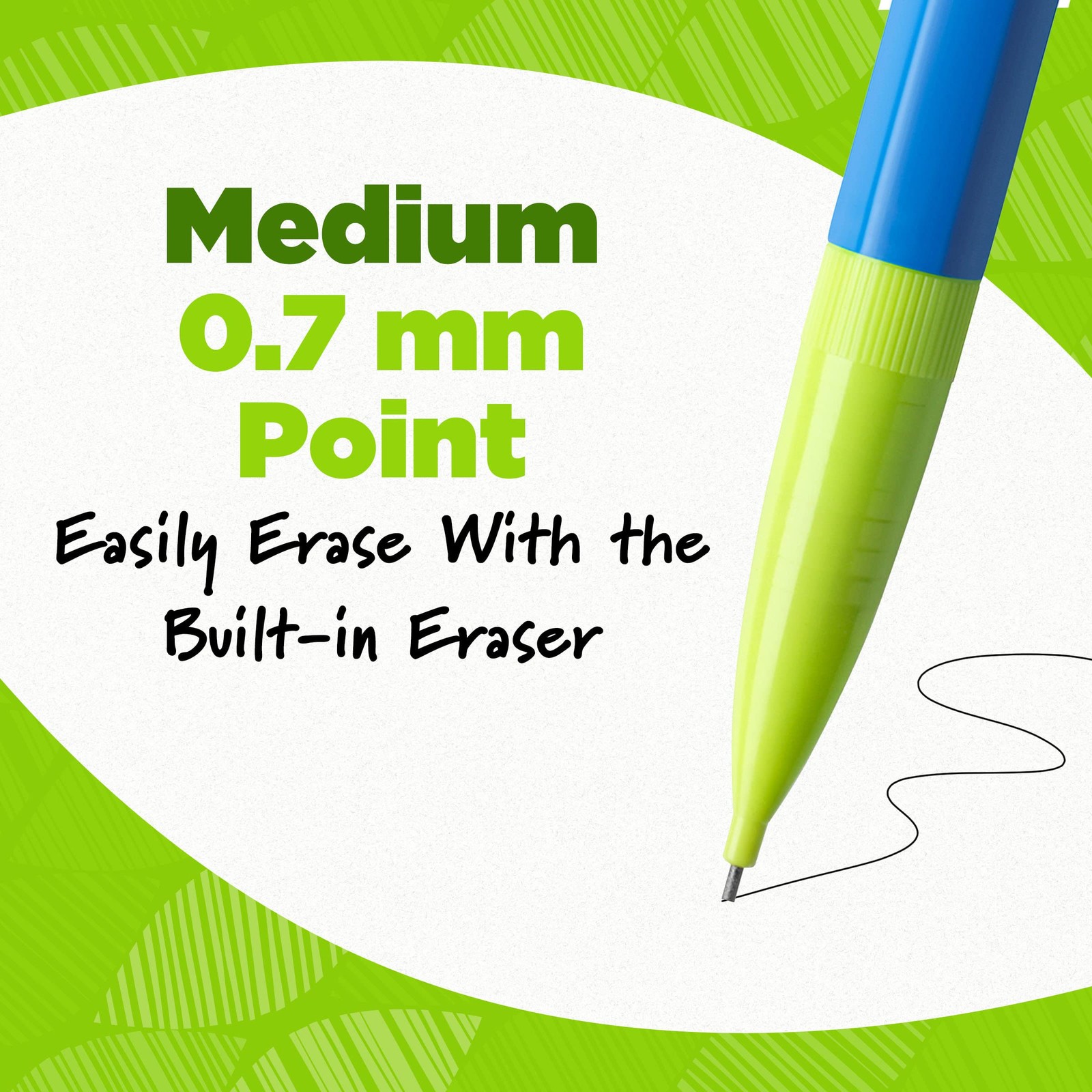 BIC Ecolutions Mechanical Pencils with Erasers, 24 Count (Pack of 1), Black
