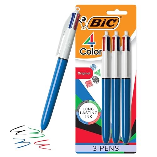 4-Color Retractable Ballpoint 3 Count (Pack of 1) Assorted – Original Original