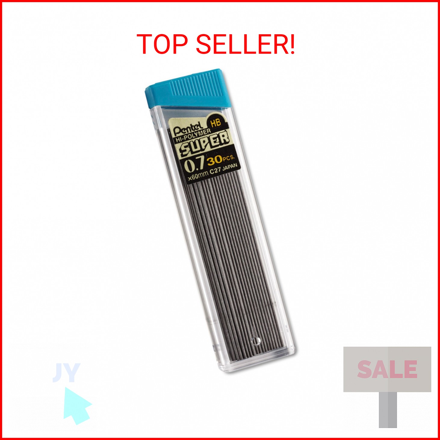 Pentel Super Hi-Polymer Lead Refill 0.7 mm Medium, HB, 30 Pieces of Lead (C27BPH