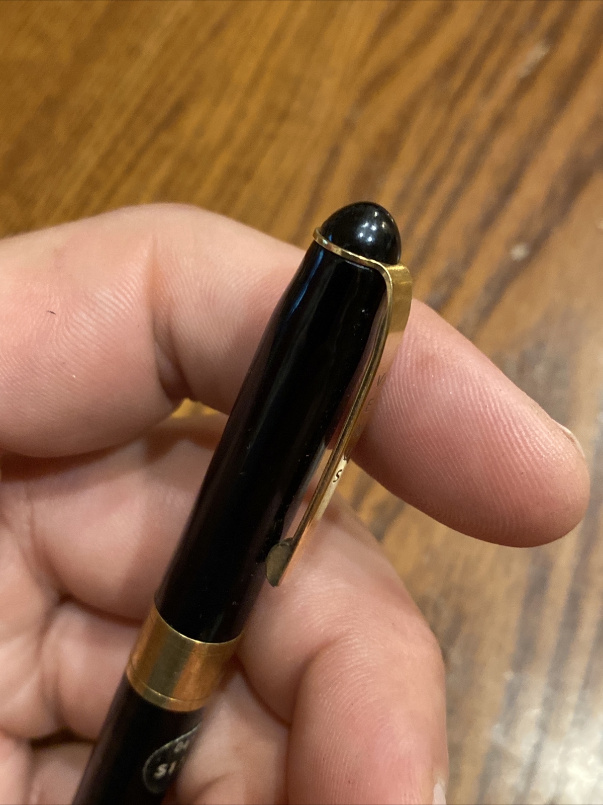 Vtg VENUS 047 G Mechanical Twist Pencil Black w Gold Tone Accents Original Label