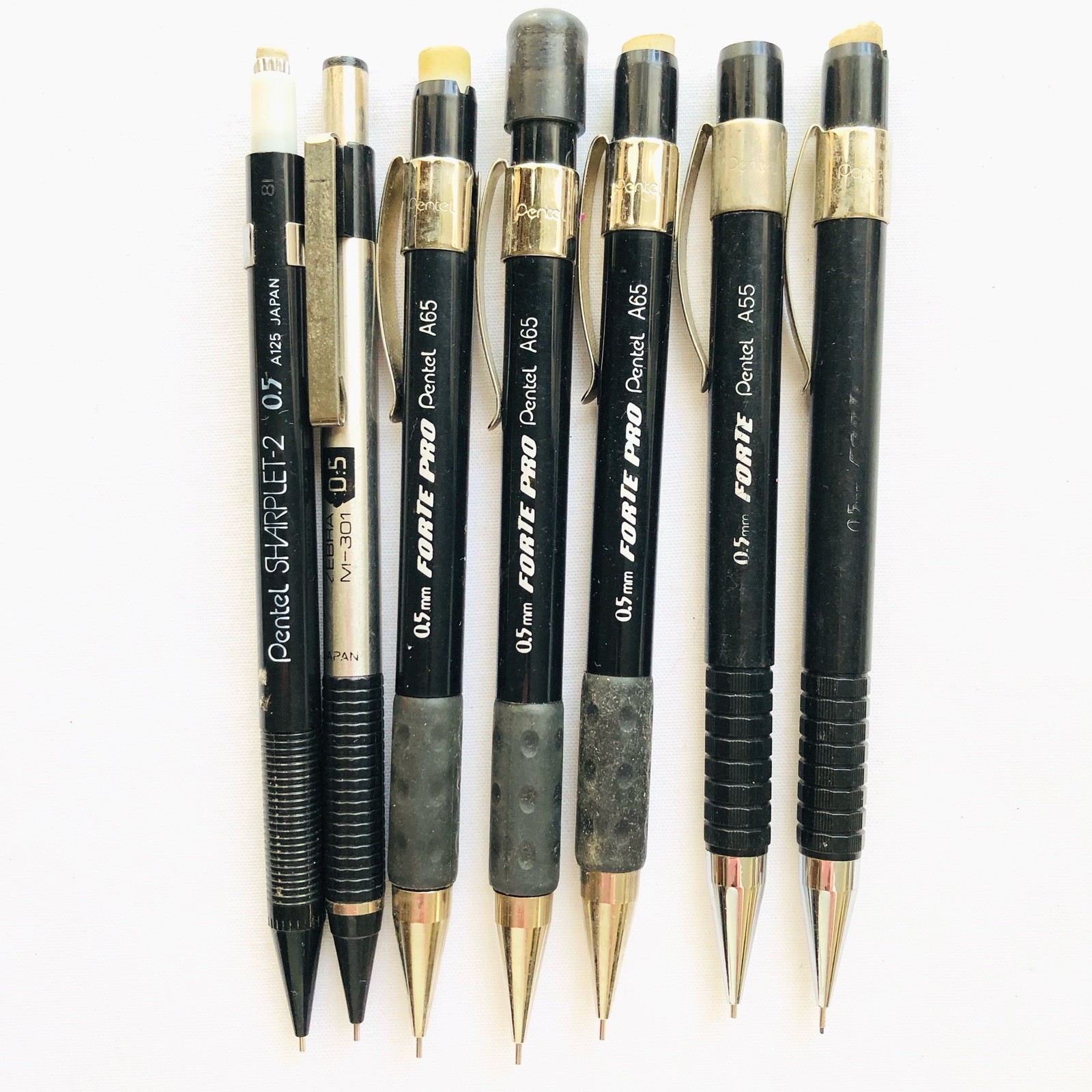 7 Mechanical Drafting Pencils Sharplet Zebra Forte Pro Vintage Office Supplies