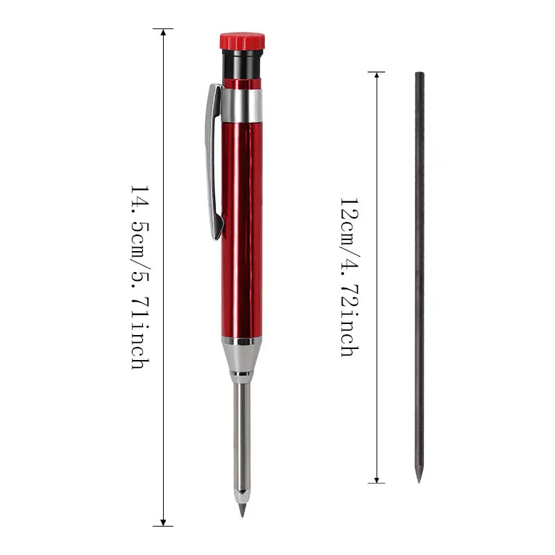 6Colors 2.8Mm Metal Solid Carpenter Mechanical Pencil with Sharpener 2B Lead Cor
