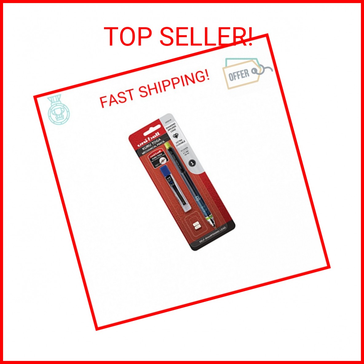 uniball Kuru Toga Mechanical Pencil Starter Kit, 0.7mm HB#2, 1 Pack