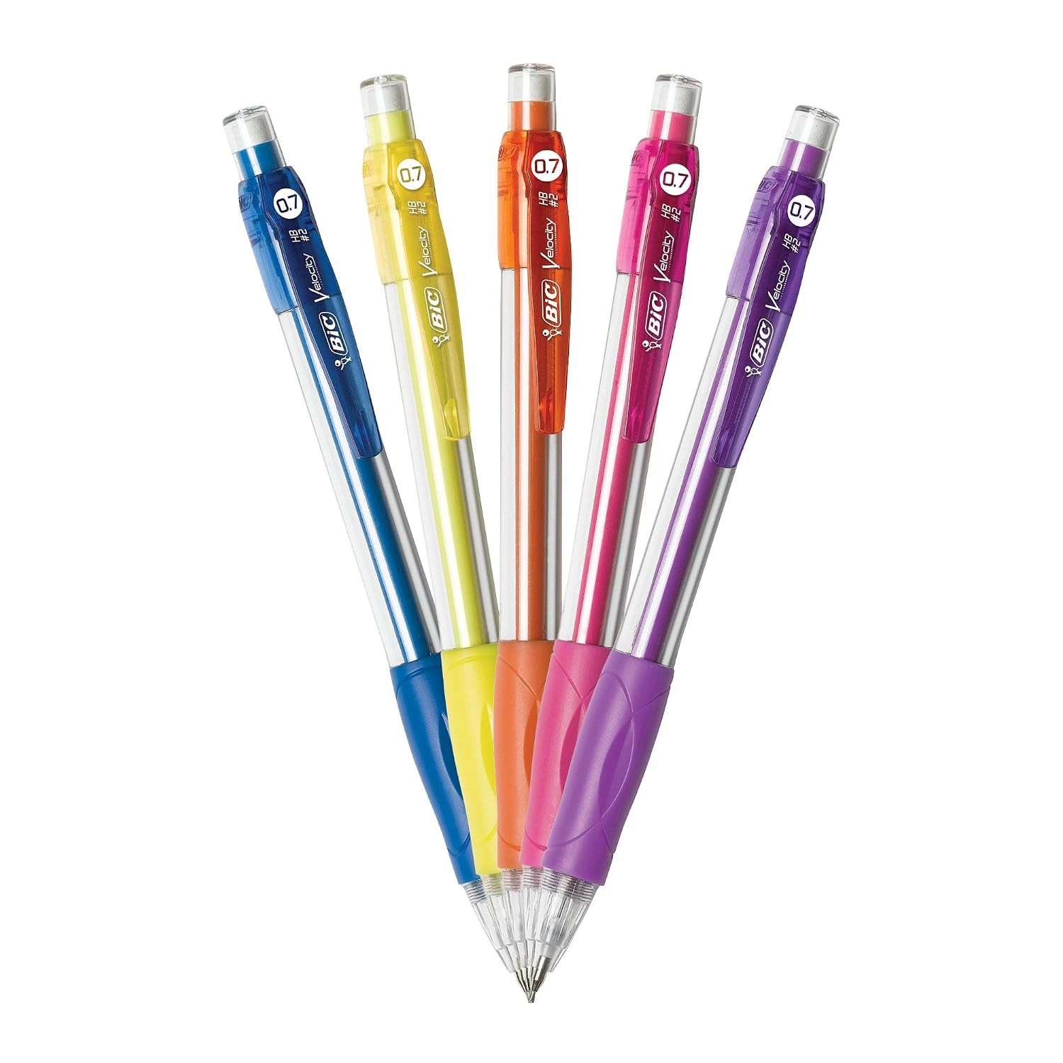 BIC Velocity Mechanical Pencils, Colorful Barrels, Medium Point, 5-Count | 0.7mm