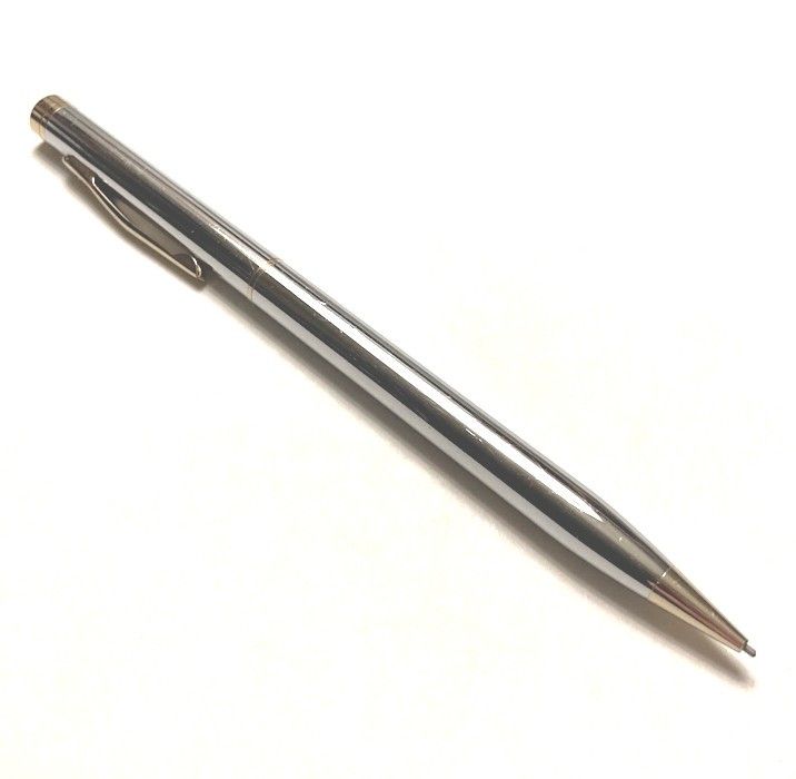 Vintage Mechanical Twist Pencil Business Sleek Silver Gold Color Pocket Clip