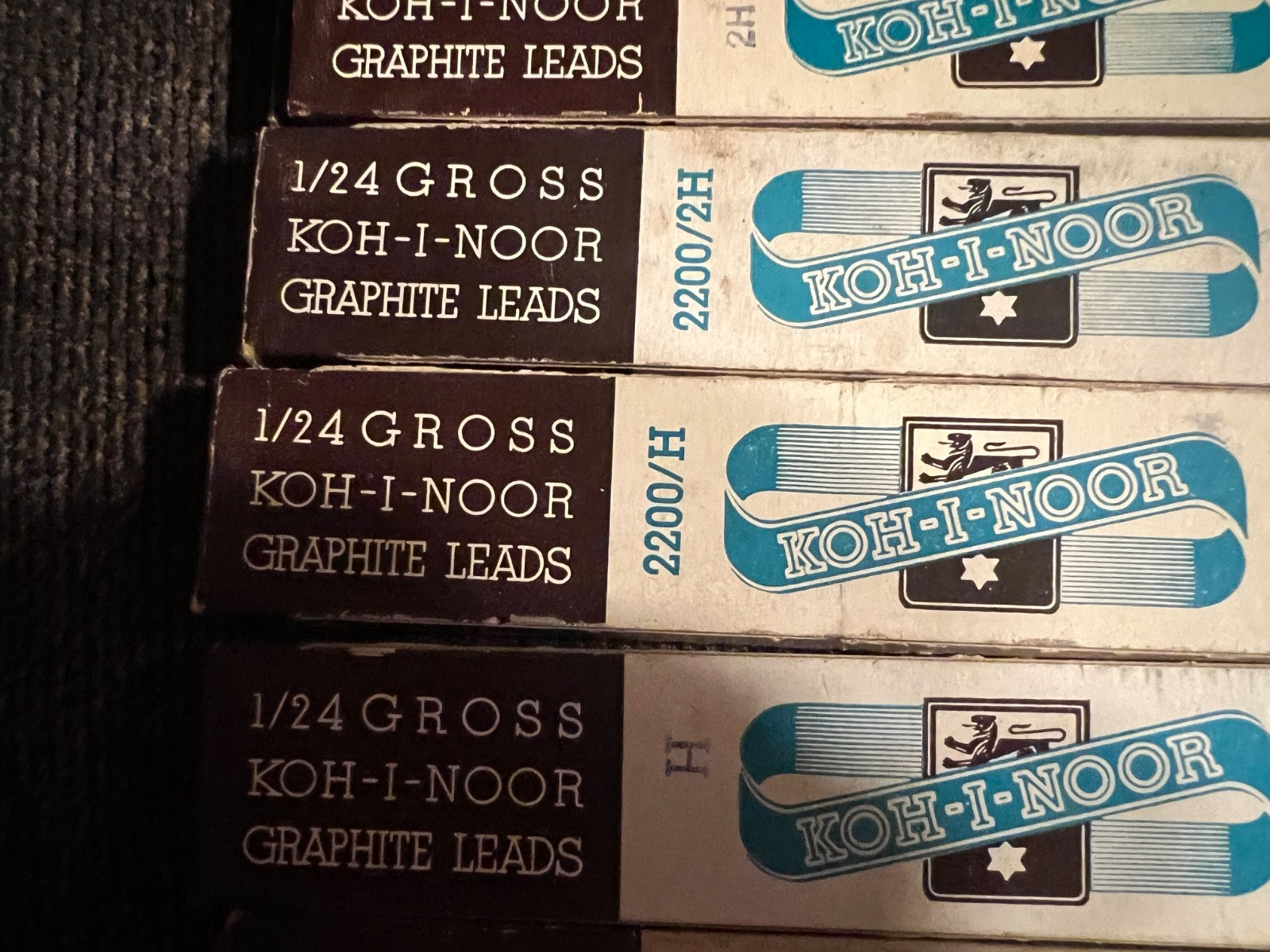 VINTAGE – 10 – KOH-I-NOOR GRAPHITE Drawing Leads – H, F, HB, 2H, & 3H HARDNESS