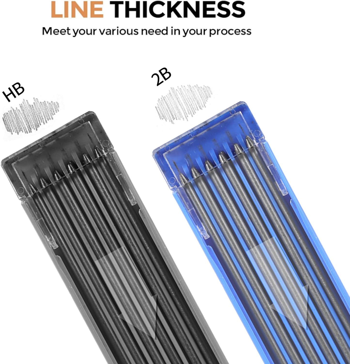 2Mm Mechanical Pencil Set, 2 Pieces Artist Carpenter Drafting Pencils 2.0 Mm wit