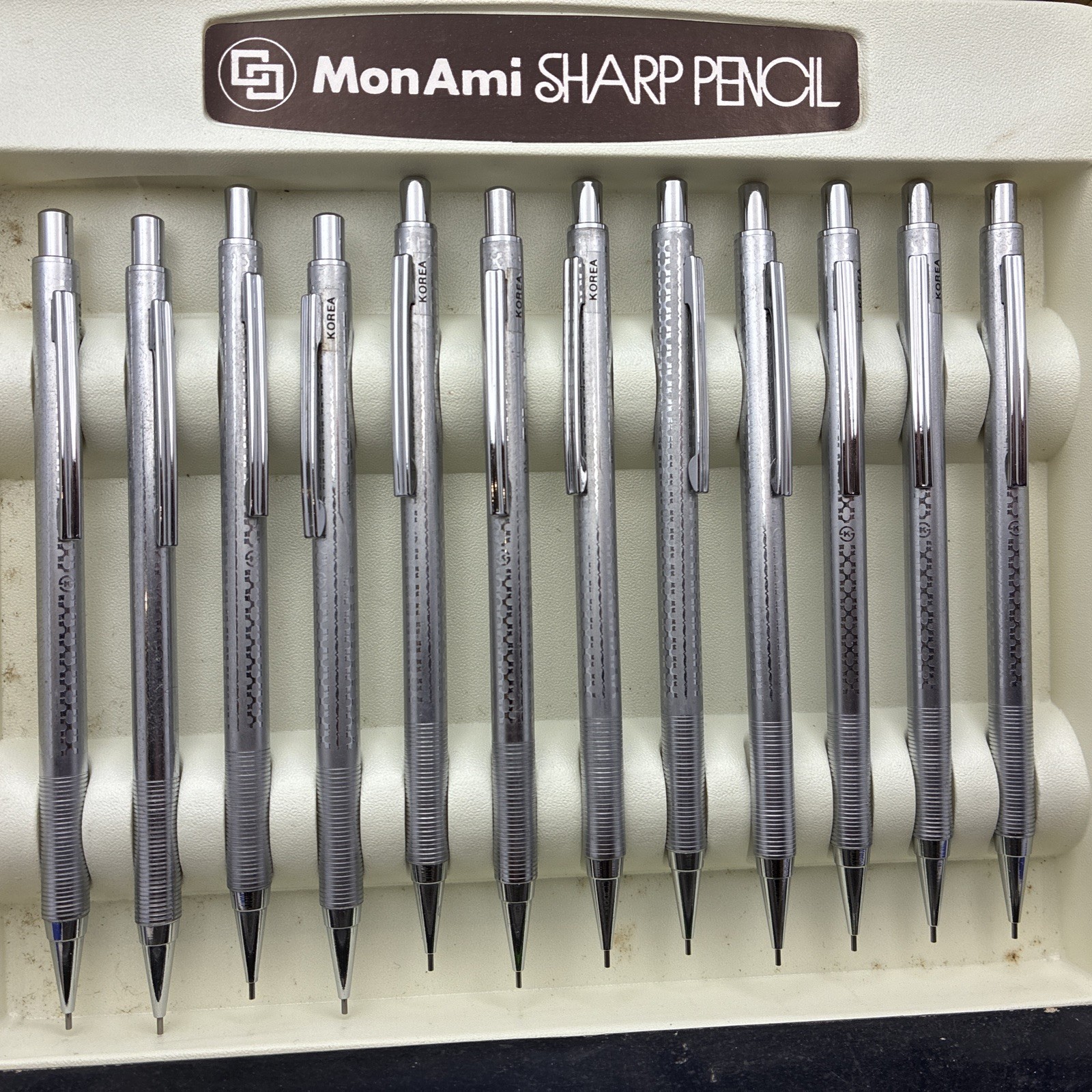 Vintage Retro Mon Ami Sharp Mechanical Pencil 1982 Silver Star