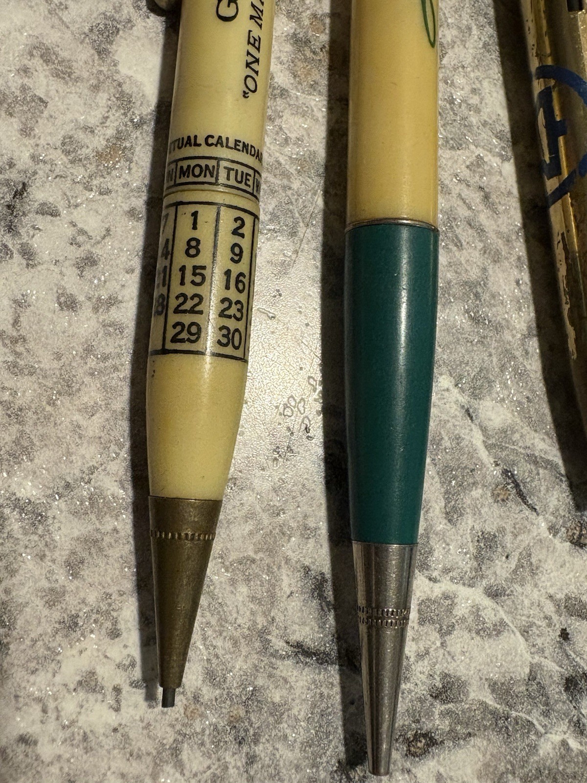 Vintage Auto Advertising Mechanical Pencil Perpetual Calendar Lot GE Estate Read