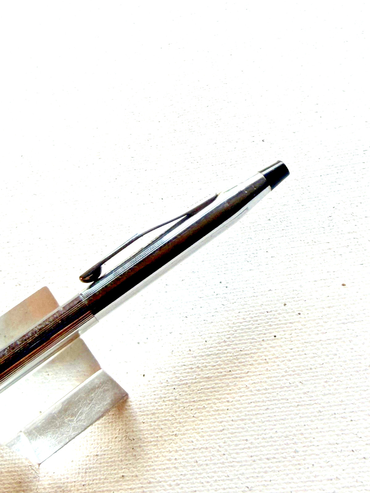 1980s Vintage Chrome Cross Twist Pencil . Knurled grip. Excellent condition.
