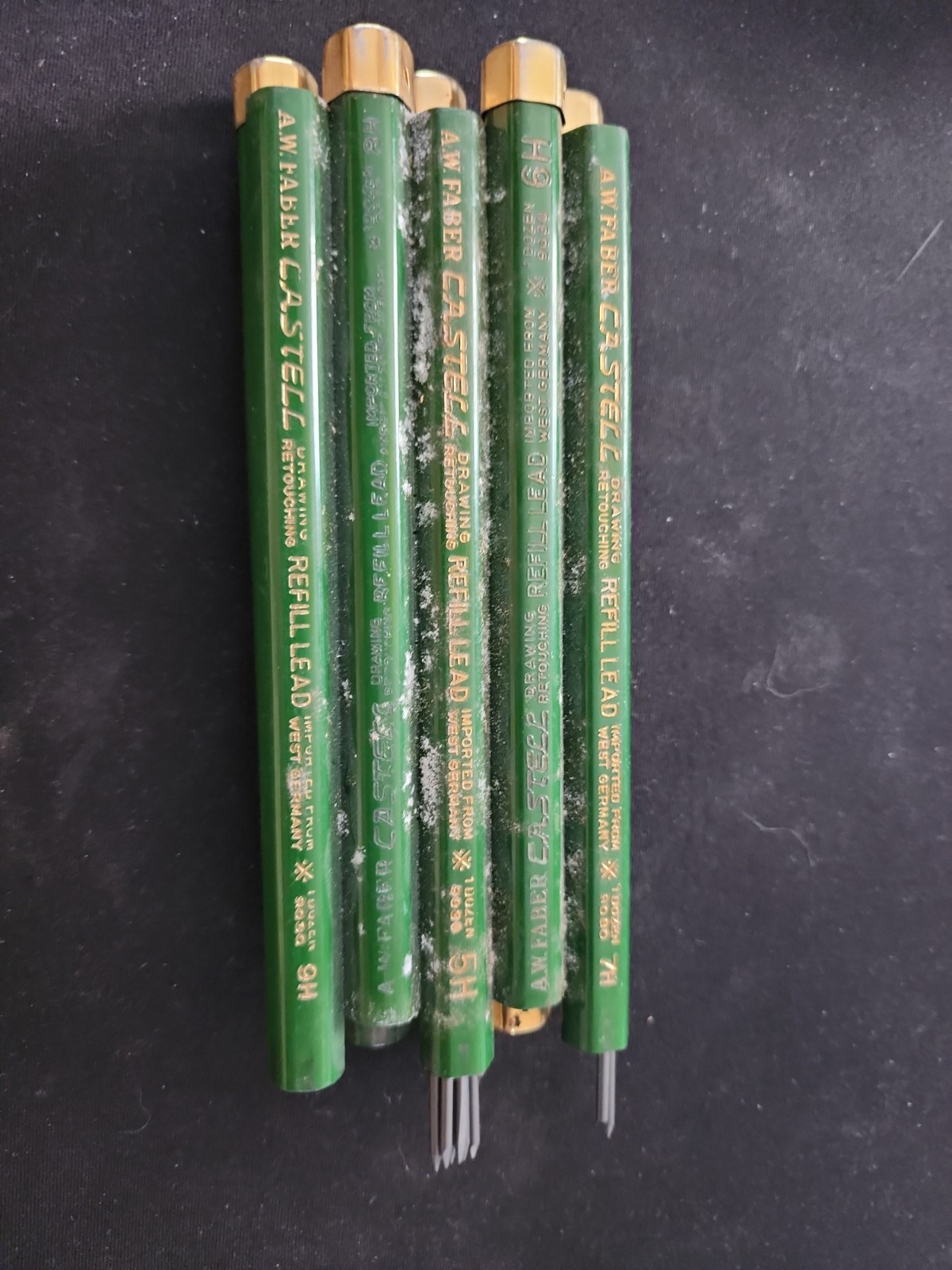 Various VTG A.W. Faber Castell Refill Leads 9030 H 2H 3H HB 7H 5H some empty