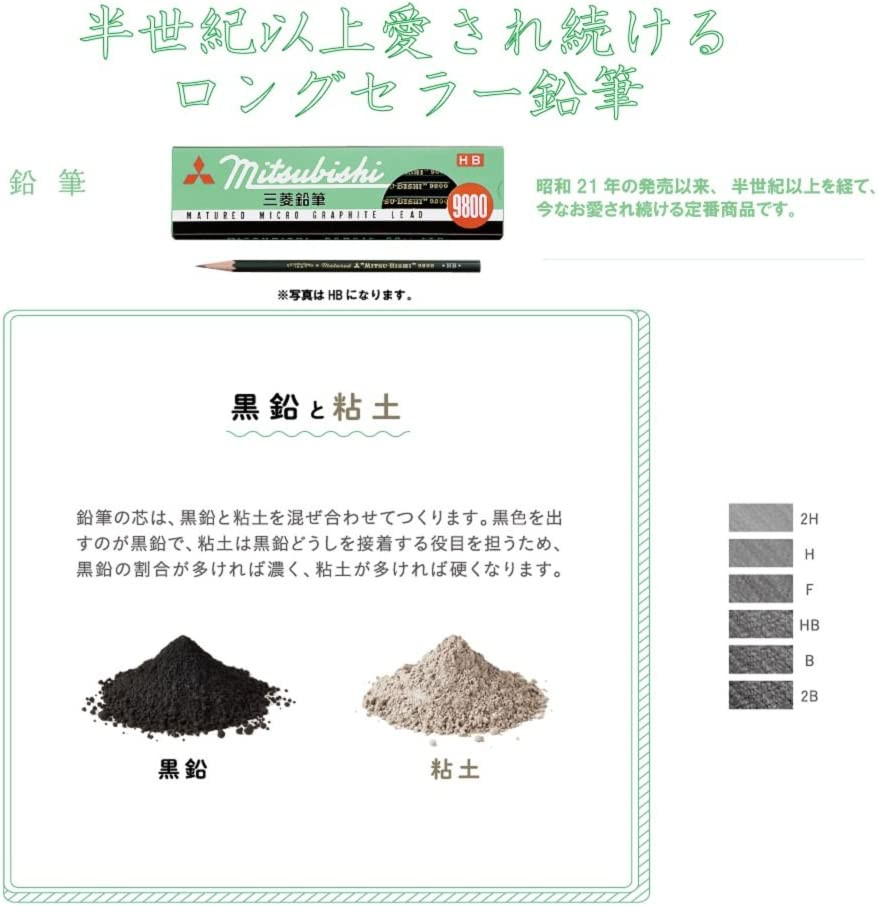 Mitsubishi Pencil Pencil 9800 B K9800B Dozen (12 Pieces)