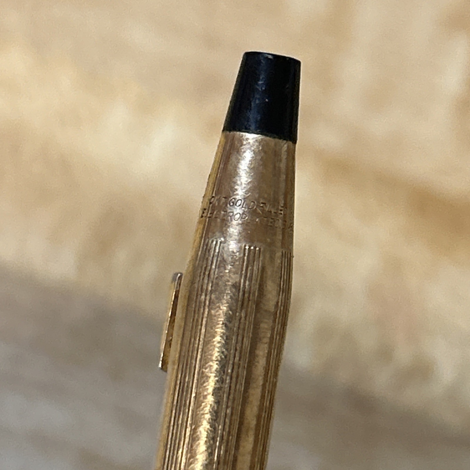 VTG Cross 10k Gold Filled Mechanical Pencil Twist Electroplated Chevron Logo Wks