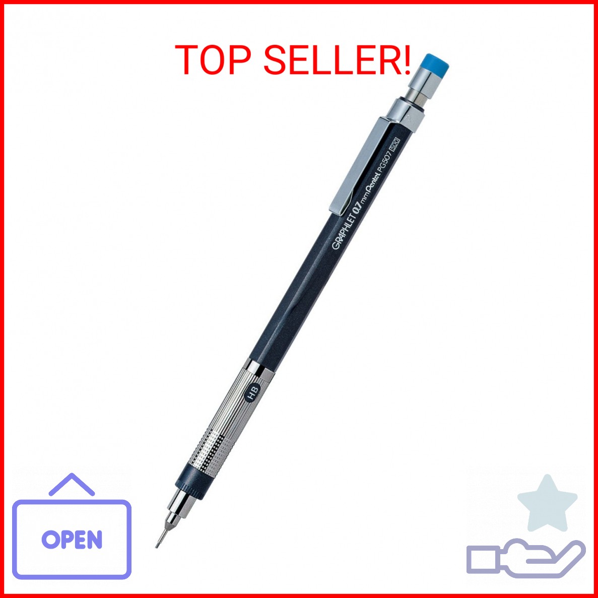 Pentel Graphlet Mechanical Pencil, 0.7mm (PG507-CD)