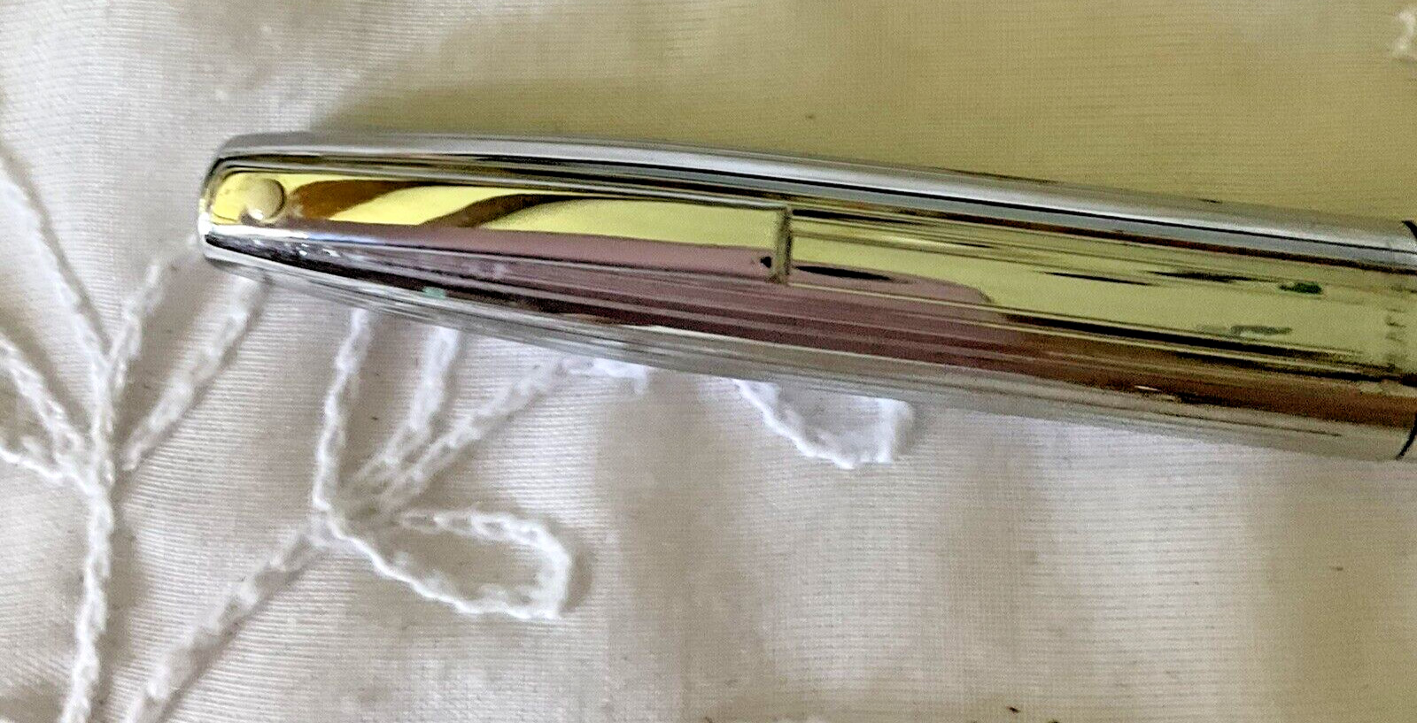 Shaeffer White Dot Tektor Fiber Marker Chrome USA Circa 1950 Needs Refill