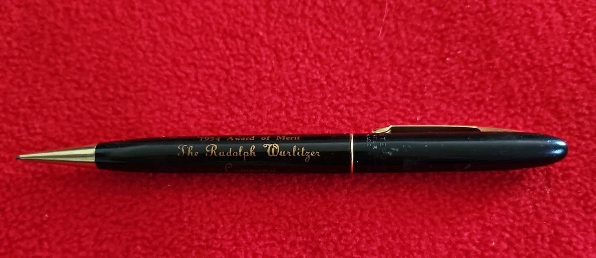 Vtg Personalized 1954 Award of Merit Ritepoint Mechanical Pencil Wurlitzer