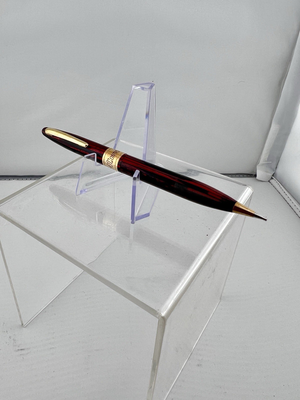 Sheaffer Carmine Striated Mechanical Pencil 1940s VFW Presentation Engraved