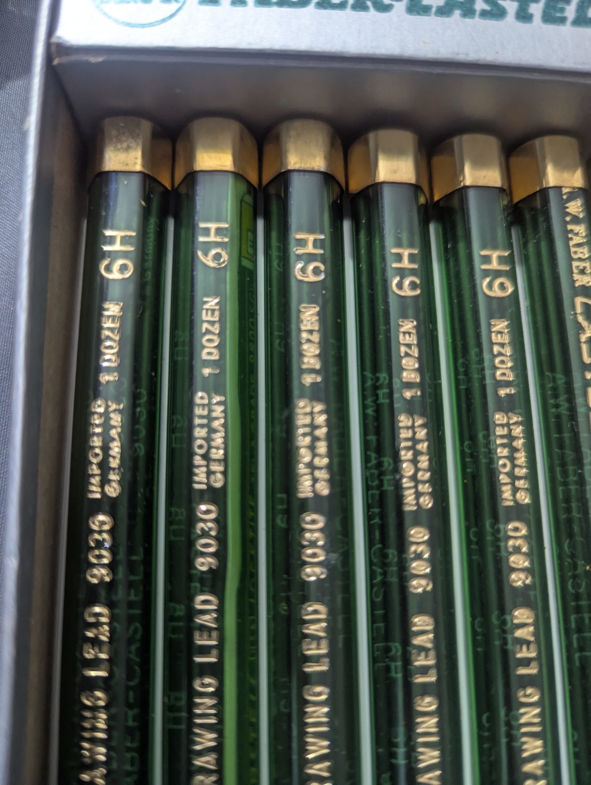 6 A.W. FABER CASTELL DRAWING Pencil LEAD 9030 Refill Germany H & F 12pc per 70pc