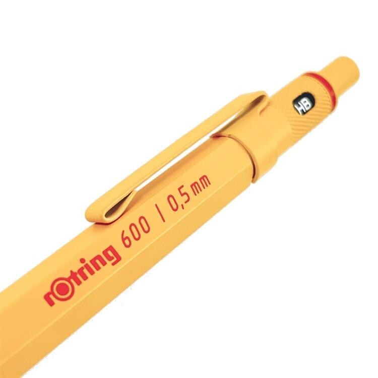 New Rotring 600 Yellow Mechanical Pencil 0.5 mm Loft Limited Color With lead