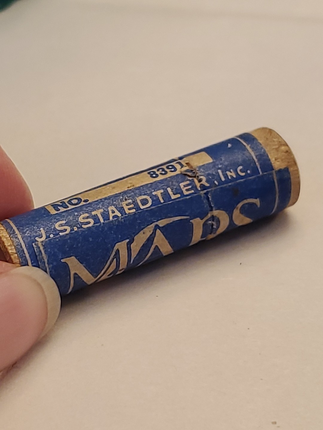 Vintage Mars J.S. Staedtler Inc. Grade H Leads No 8391 Round Wooden Container