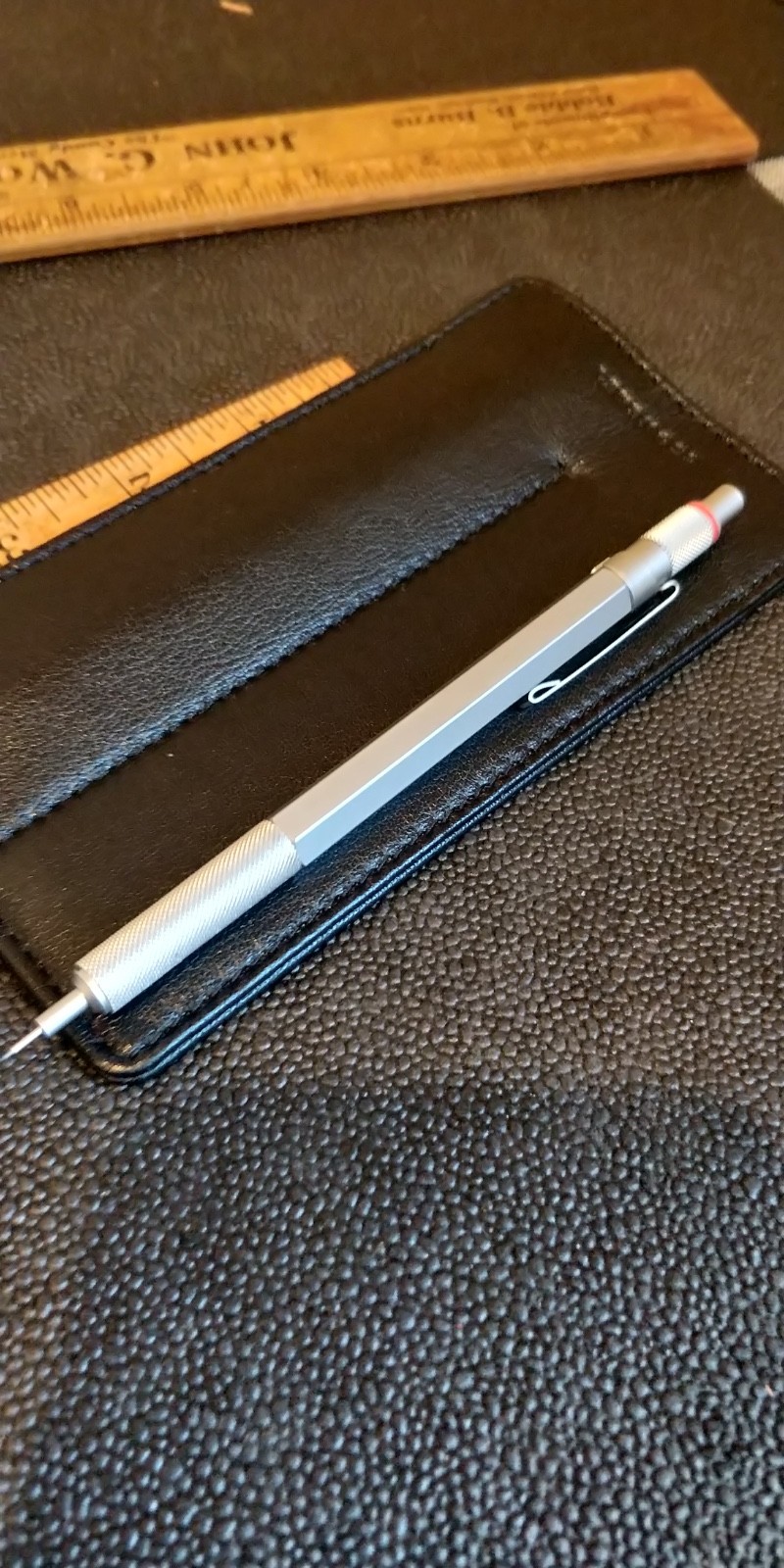 Rotring Levenger Lead Holder Mechanical Pencil with Leather Pouch