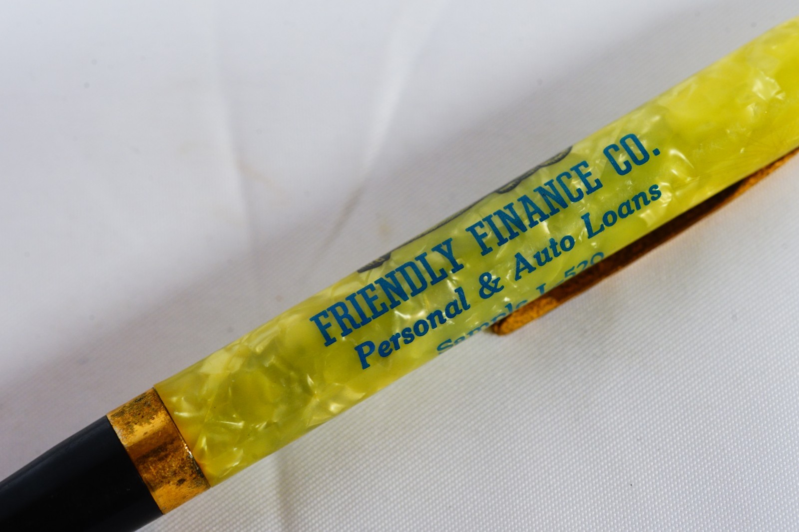 1930’s Sample Mechanical Pencil Friendly Finance Co Marbled Celluloid 1.18MM