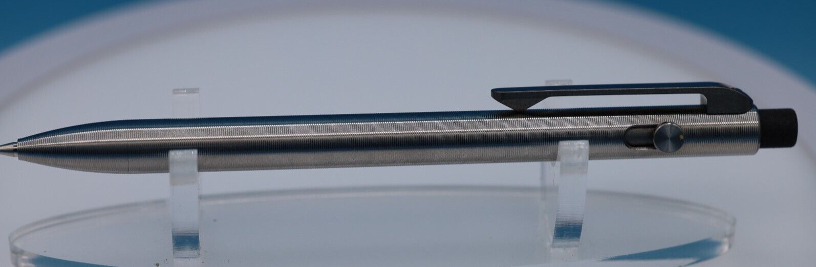 Tactile Turn Titanium Pencil with Side Click and Clip – 0.5mm Lead w/extras