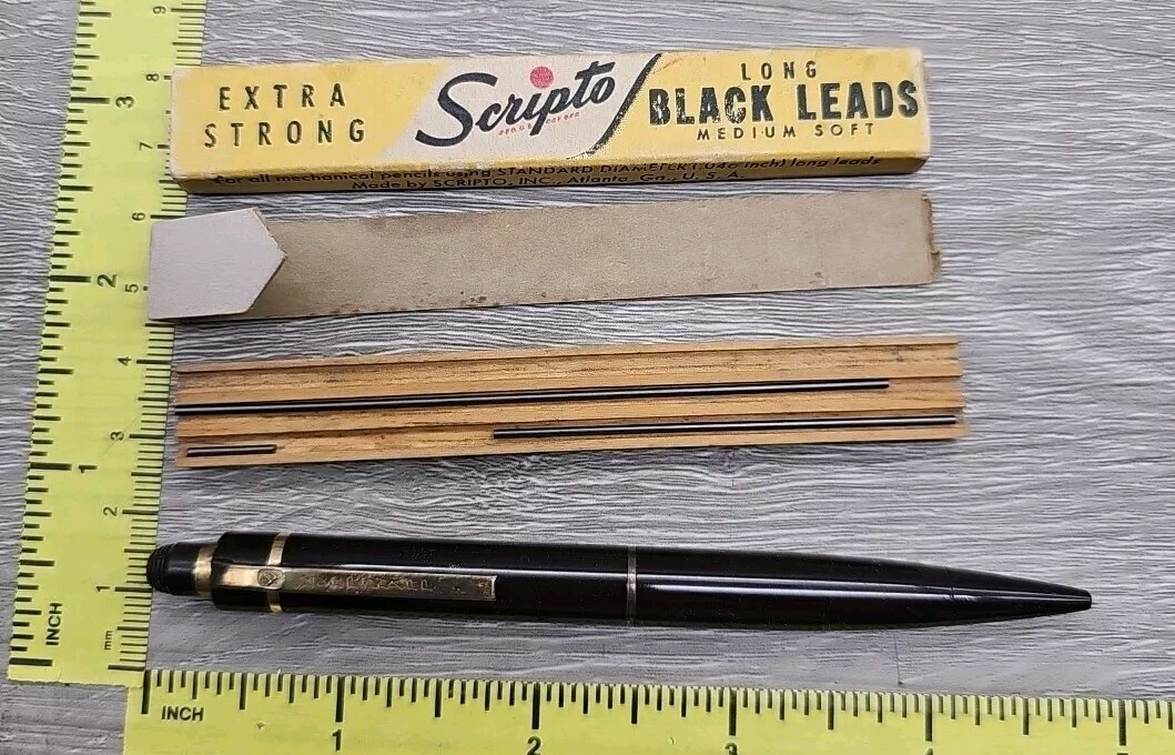 Vintage Eversharp Skyline Repeater Clutch Mechanical Pencil Scripto Lead Package