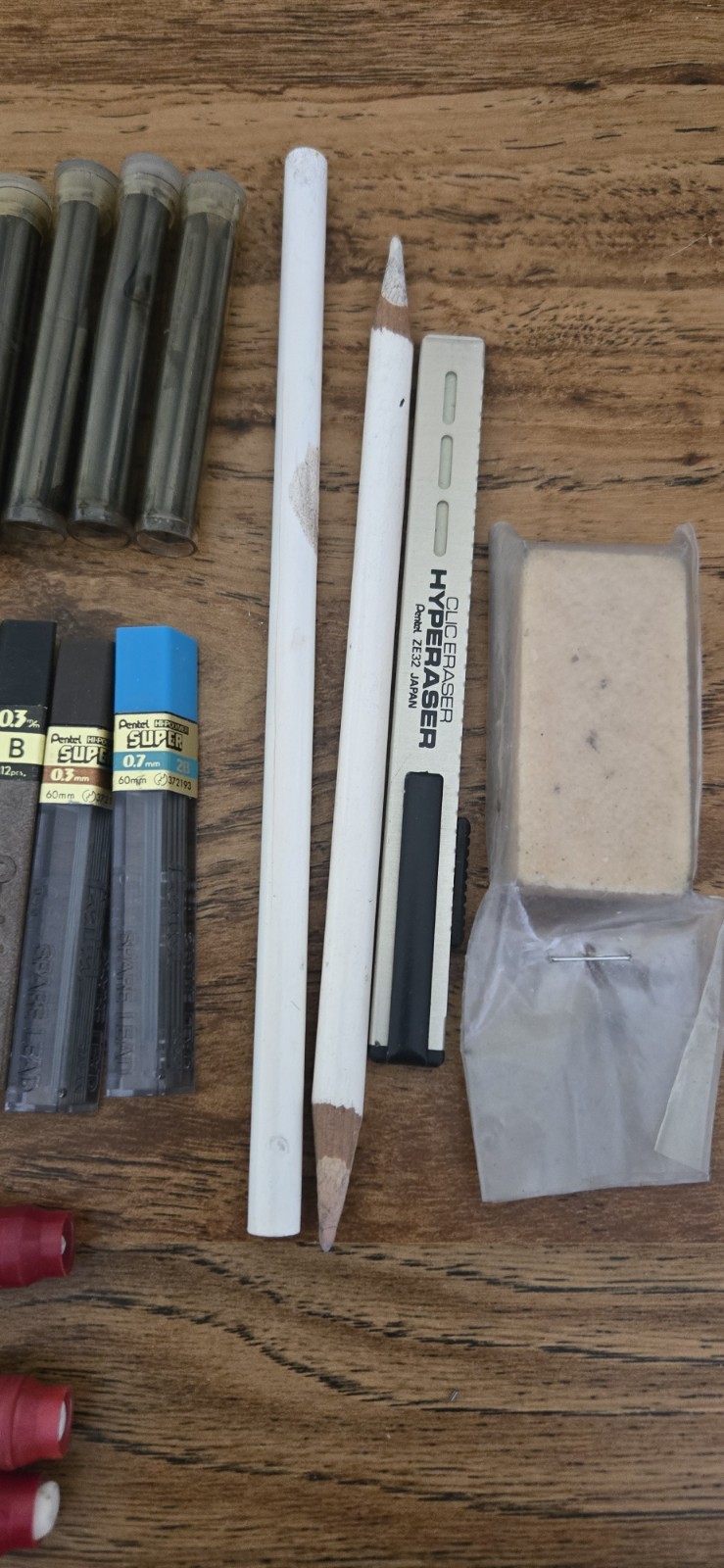 Vintage Mechanical Pencil Lead Refills & Erasers-Mixed Colors & Sizes-Lot Of 44