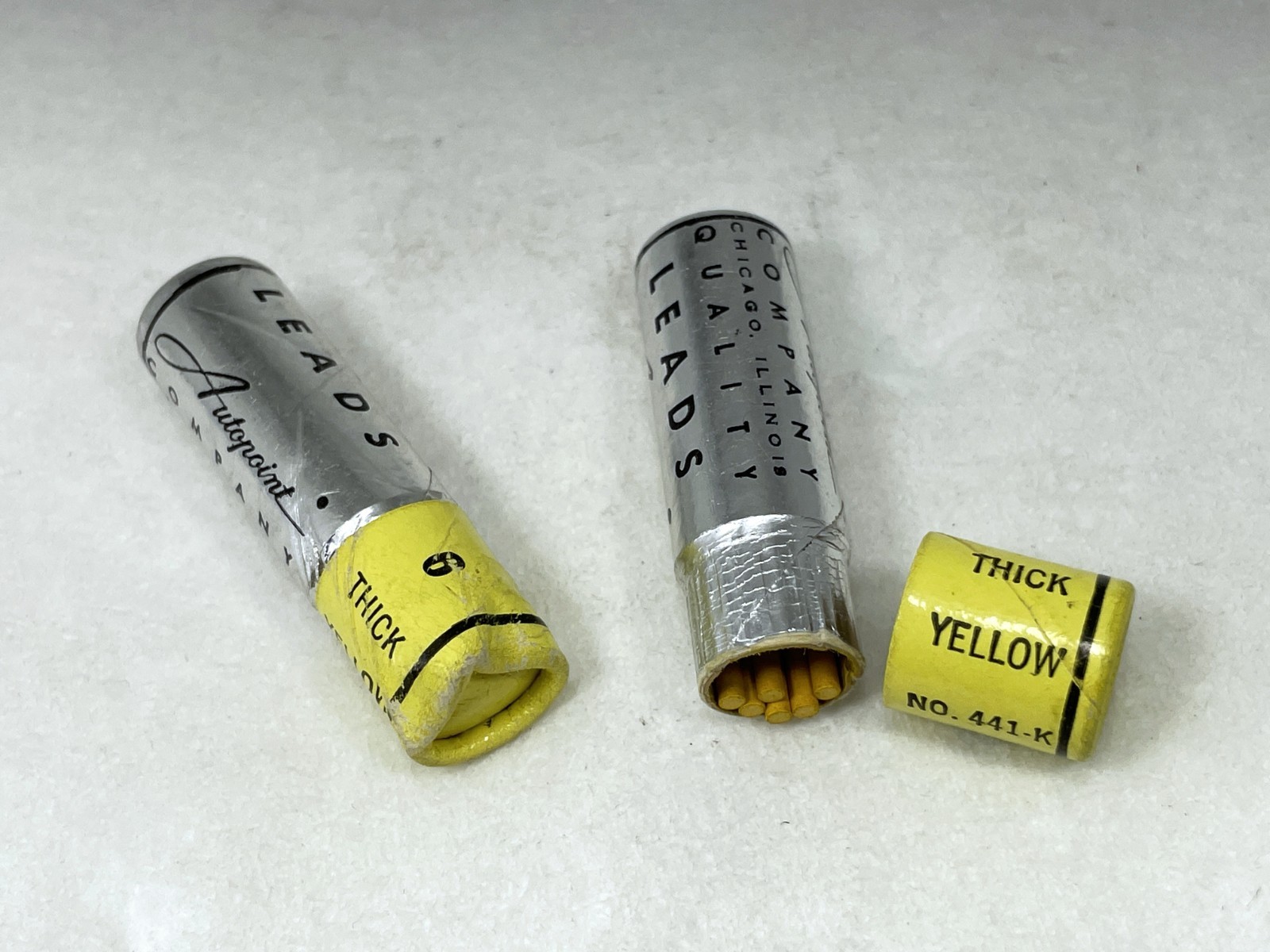 nos AUTOPOINT Pencil Leads YELLOW ~ THICK 6ea – .07 / 1.8mm ~ $5 ship+Free