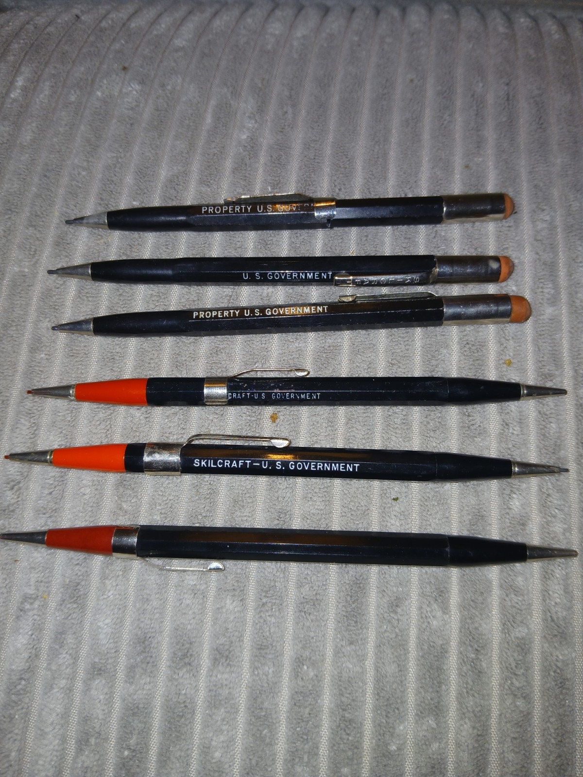 6 VTG Mechanical Pencils Skilcraft US Government 3 Double Ended Red/Black Read