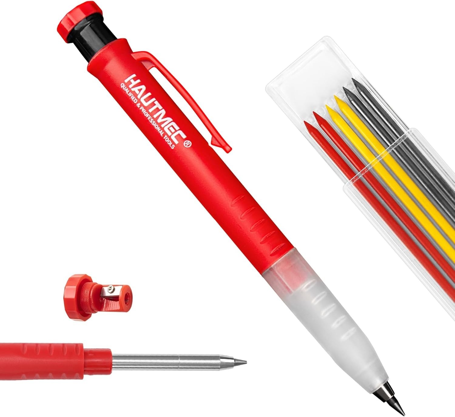 Construction Pencil, Mechanical Carpenter Pencils with 7 Lead Refills, 2.8mm …
