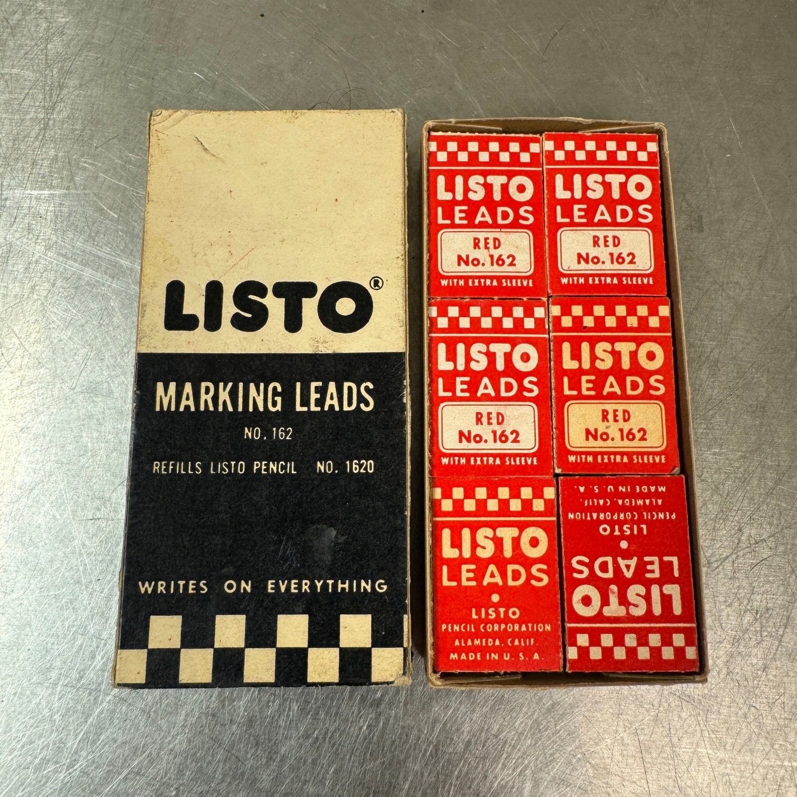 VTG Box Listo 162 Marker REFILLS 10x RED LEADS Refills Boxes w/ 6 Leads