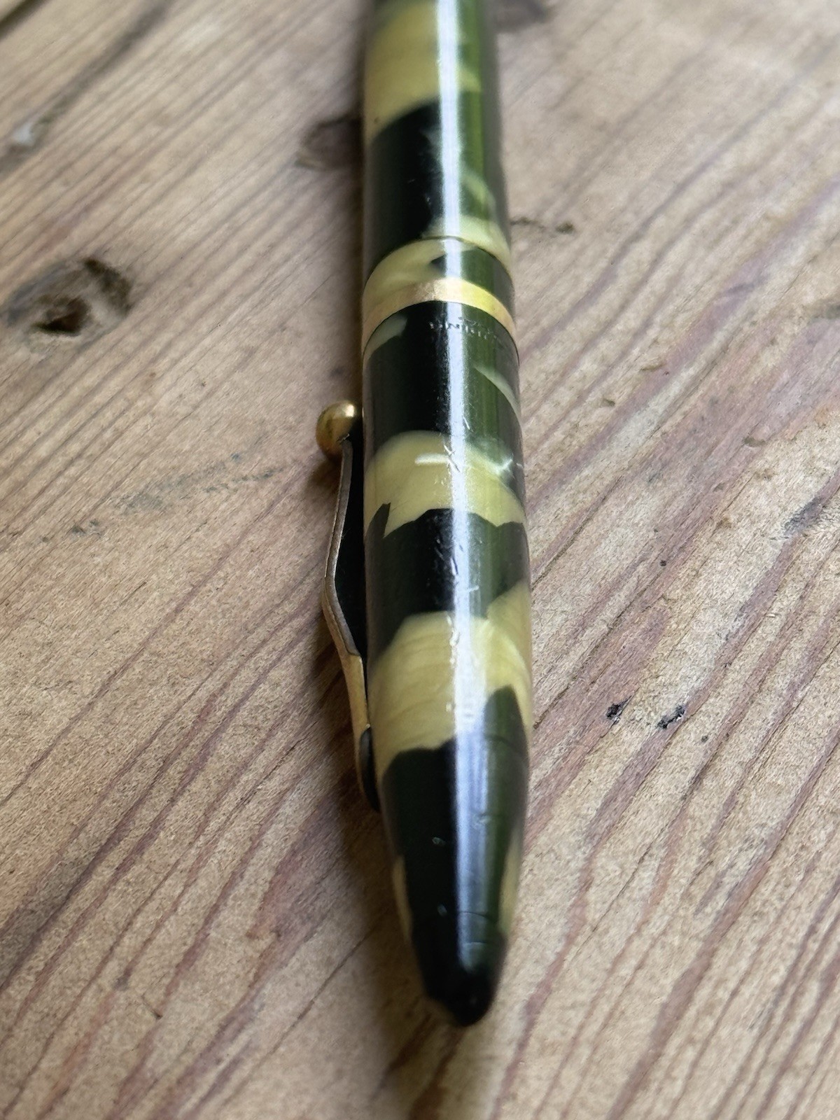 VTG GORGEOUS SHEAFFER OVERSIZE BALANCE PENCIL, BLACK AND PEARL, MADE IN USA #202