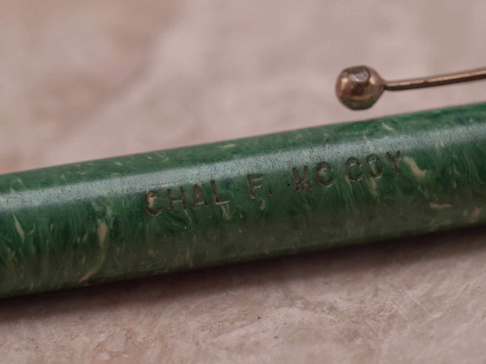 1930s Sheaffer’s Lifetime Oversize Green Mechanical Pencil GF Trim 5.25″ x 0.4″