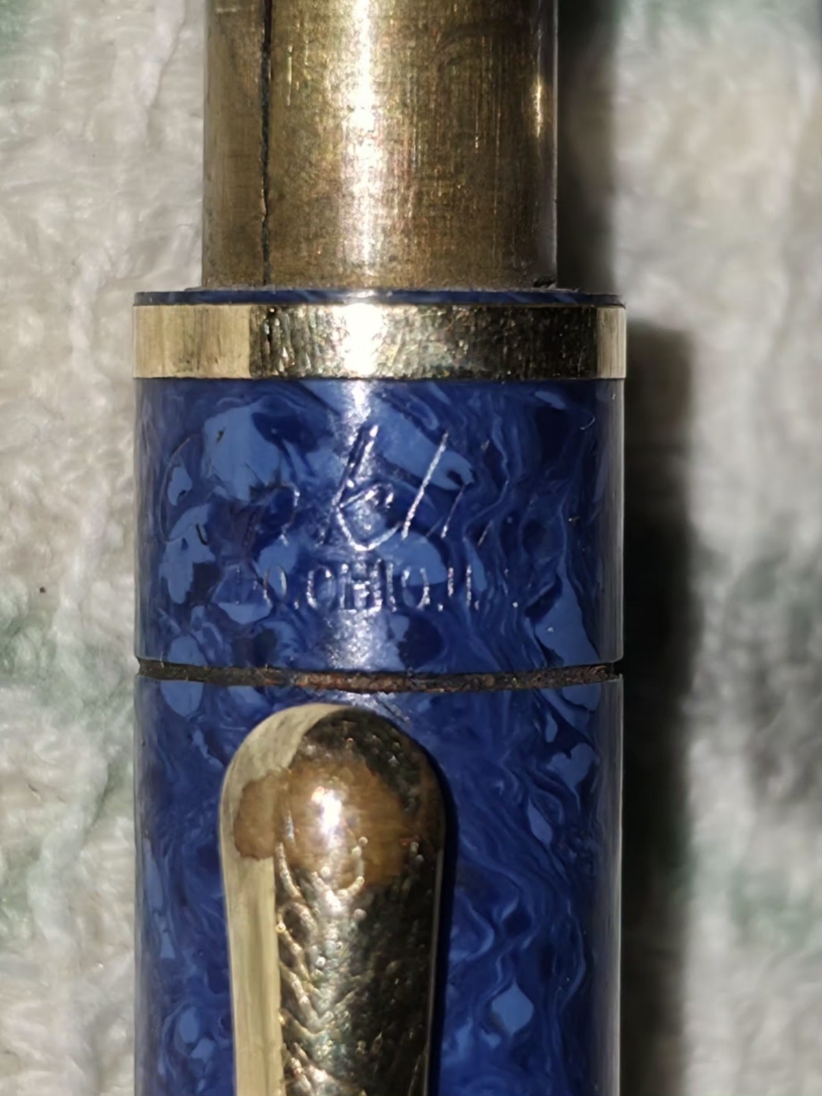 Vintage Conklin Endura Blue Marble Celluloid Mechanical Pencil – Working c.1930