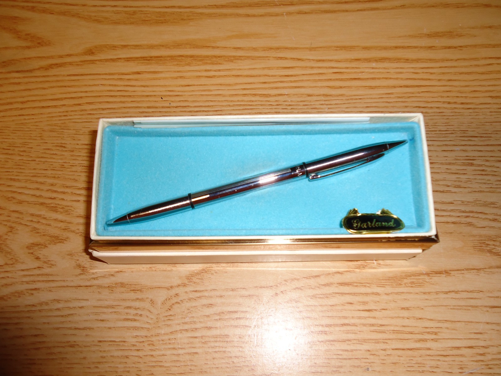 Vintage Garland Twin-O-Matic # 250 / Mechanical Pencil & Pen Chrome Original box