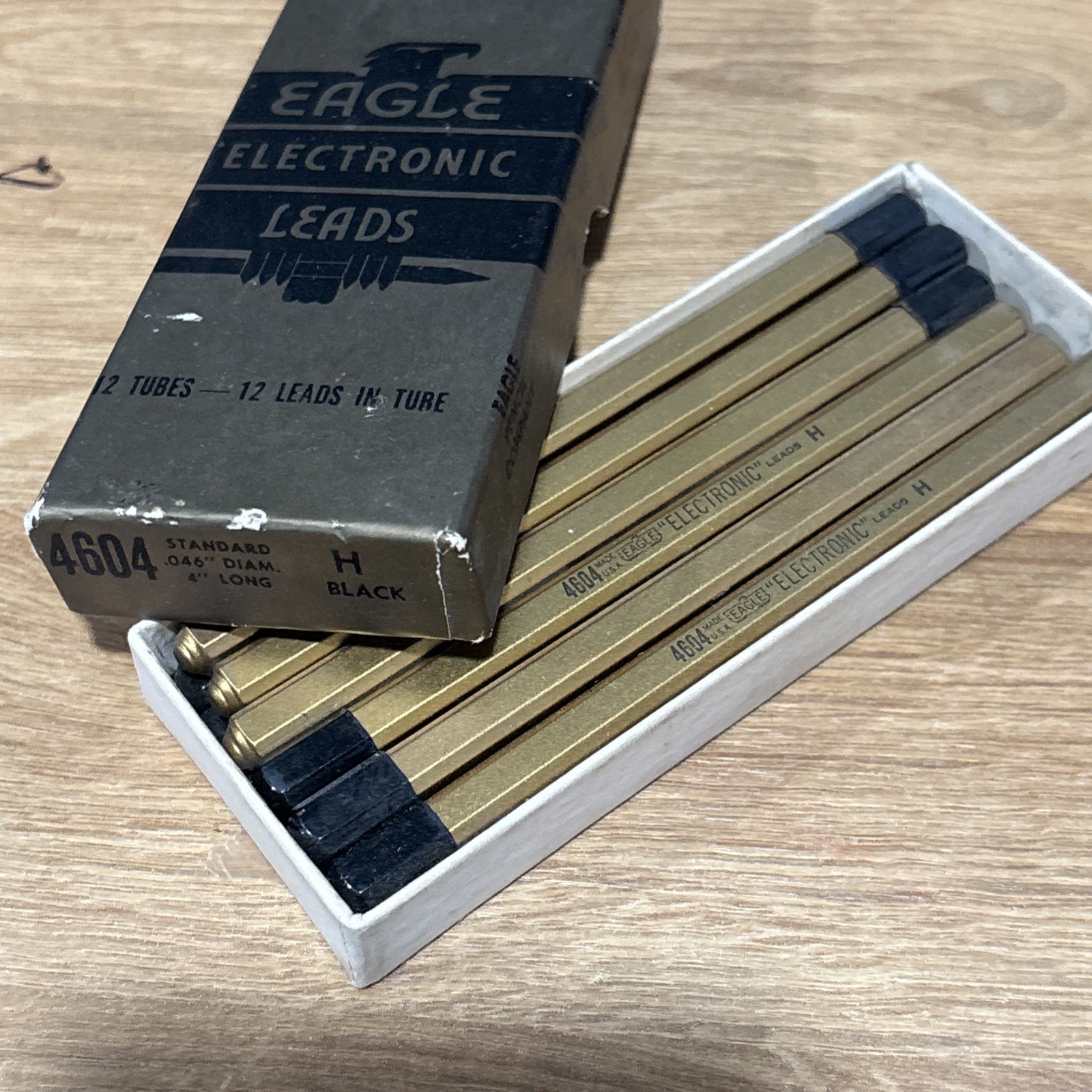 Vintage Eagle Electronic Mechanical Pencil Leads NOS 4604 HB / H / F – 6 Boxes