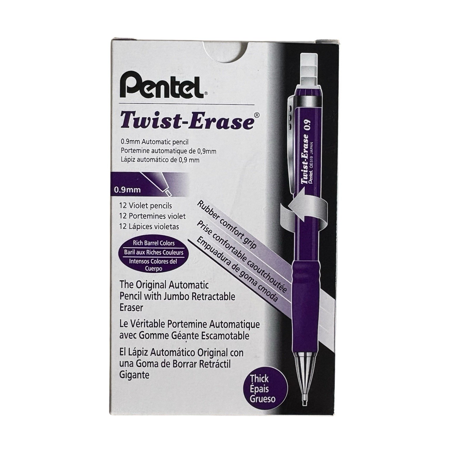 Twist-Erase Mechanical Pencil, (0.9Mm), Violet Barrel, Box of 12 (QE519V)